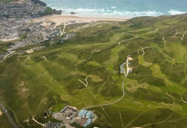 Perranporth Golf Platz von oben